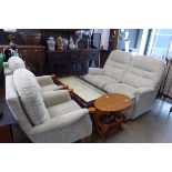 Fabric 2 seater sofa plus a pair of matching armchairs