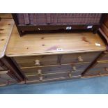 Modern pine chest of two over two drawers