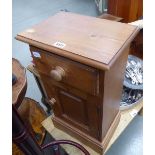 Small pine pot cupboard with drawer over