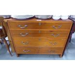 +VAT Teak finished chest of four drawers