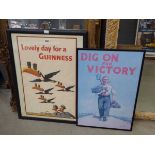 Guinness advertisement sign and a Dig for Victory propaganda poster