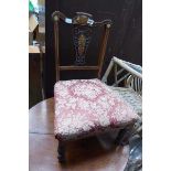 Inlaid Edwardian bedroom chair