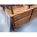 Modern pine chest of three drawers