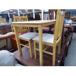 Beech table with two chairs