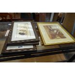 3 x wildfowl prints plus 3 rural pictures