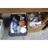 +VAT 2 boxes containing Wedgwood senator patterned crockery plus various other dinner plates and