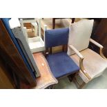 Bed tray, 2 gaming tables, reproduction coffee table, stool plus an armchair and a chair in blue