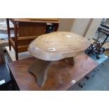 Small natural wood table