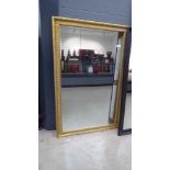 +VAT (7) Large rectangular bevelled mirror in gilt frame