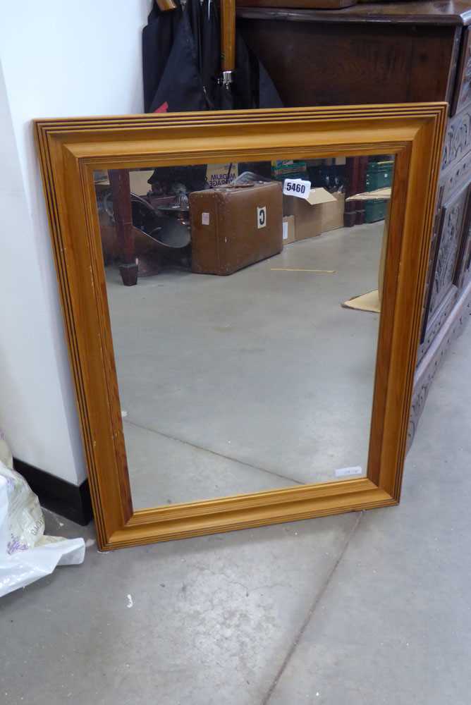 Rectangular mirror in pine frame