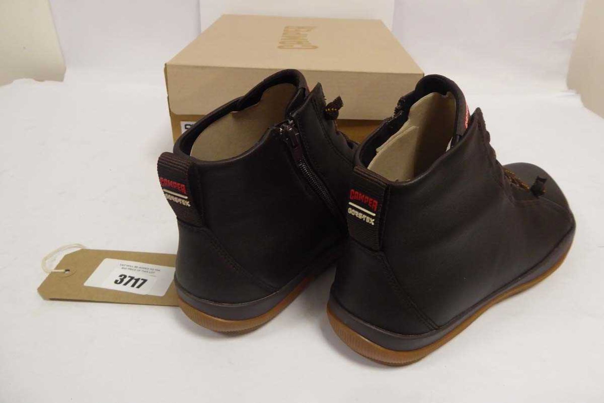 +VAT Boxed pair of Camper Pau Pista boots in brown, size 8 - Image 2 of 3