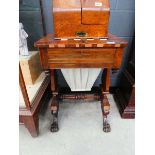 Georgian rosewood work table with chest board surface