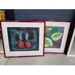 Two limited edition prints, still life with fruit