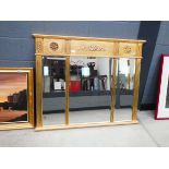 Gold painted three panelled over mantle