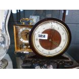 Brass mantle clock and a clock in oak case