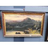 Victorian oil on canvas, Highland loch
