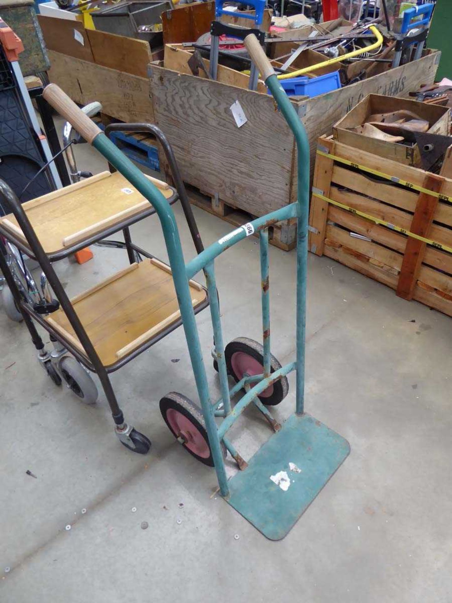 Green 2 wheel sack barrow - Image 2 of 2