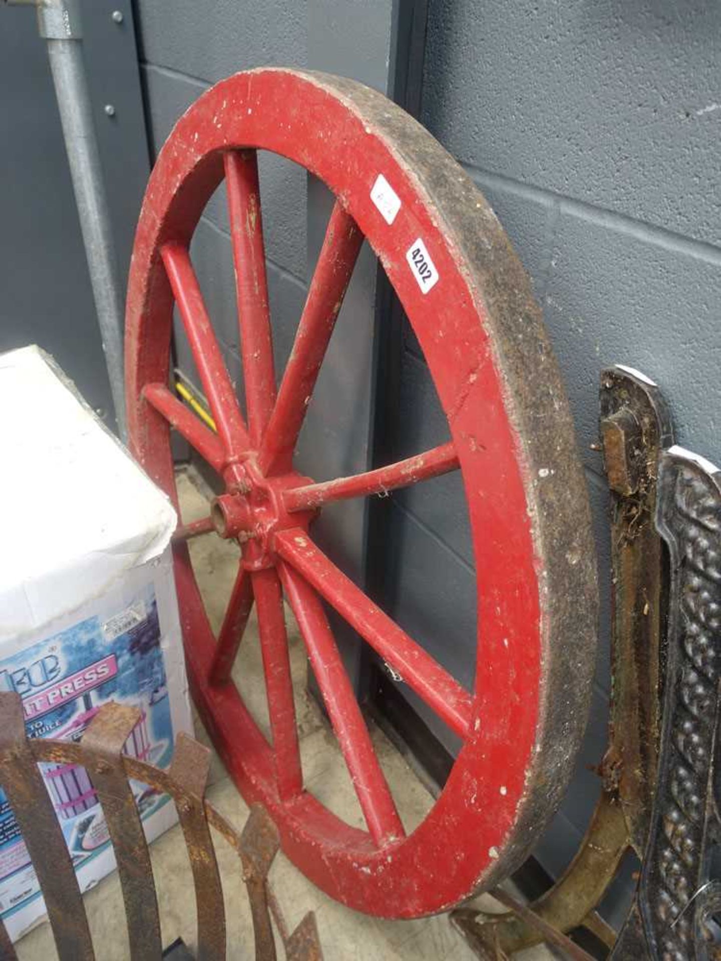 Vintage cart wheel