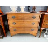 Oak chest of three drawers