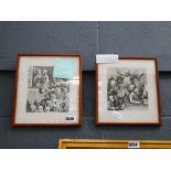 Pair of Hogarth style engravings