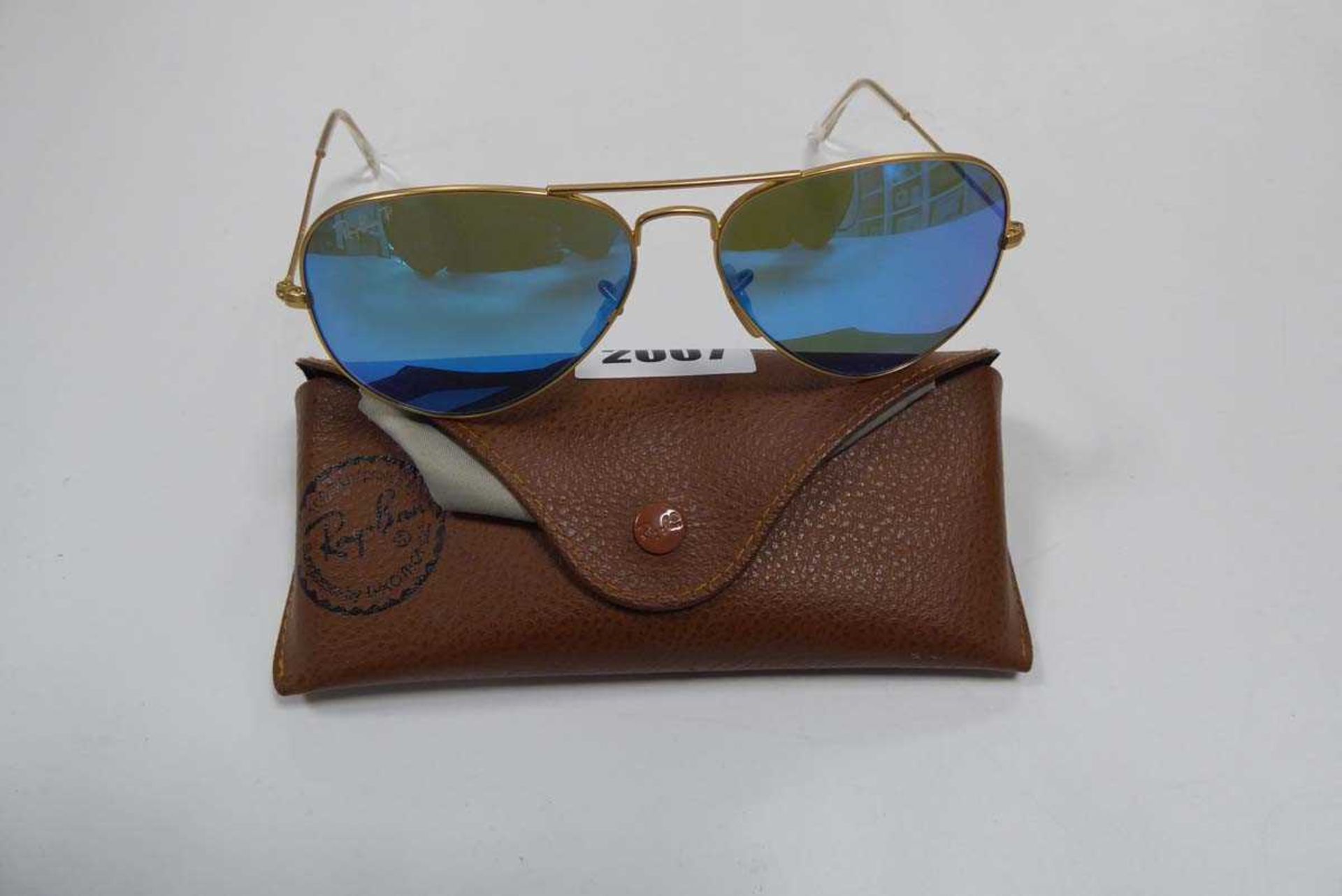 Pair of Ray Ban sunglasses in case