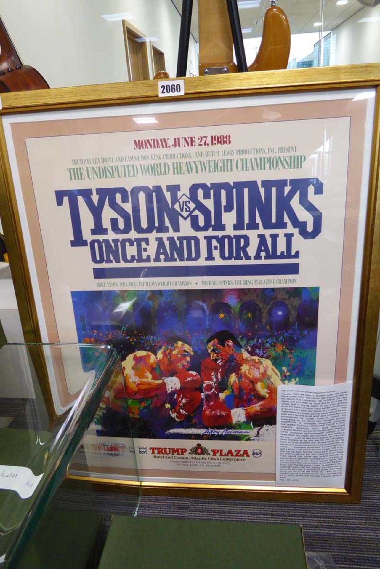 Original framed poster of Tyson vs Spinks Trump Plaza June 1988