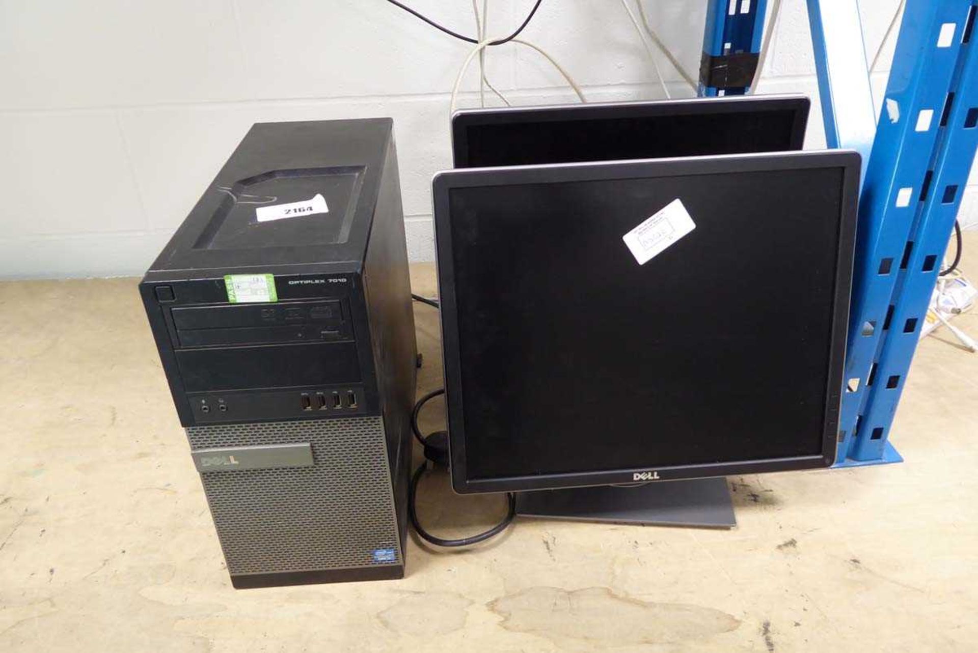 +VAT Dell Optiplex 7010 tower computer with a core i5 cpu and 2 Dell monitors