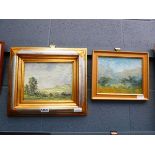 2 oil on board pictures of countryside scenes