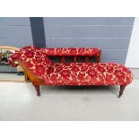 Floral upholstered chaise lounge