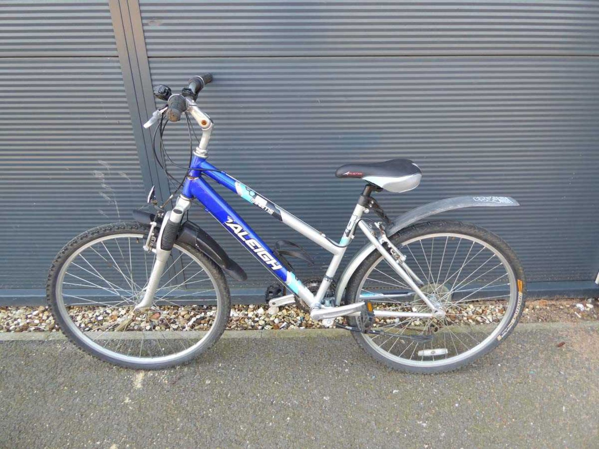 Blue and silver Raleigh girls mountain bike