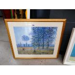 Modern print of young girl in grassland