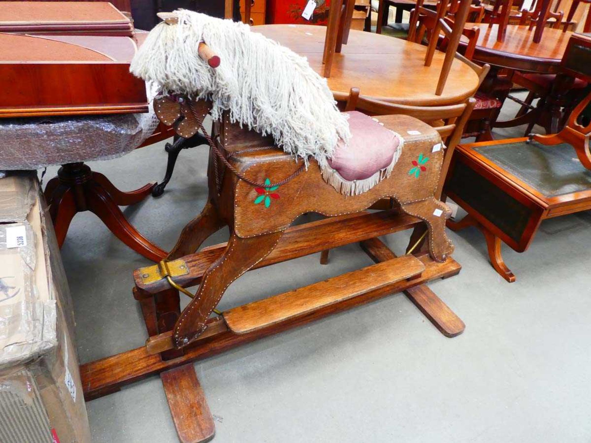 Wooden child's rocking horse