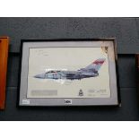 Print of a Tornado F-35 squadron signed 'Boomer' (slight damage to picture)