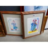 2 limited edition prints signed 'Miles Baker of Clowns'