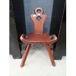 Vintage hardwood birthing type chair