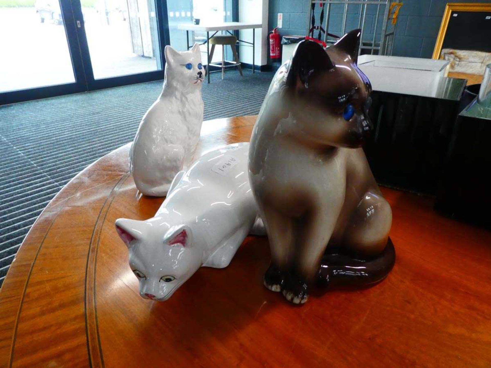 3 ornamental cat figures