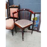 Edwardian upholstered corner chair