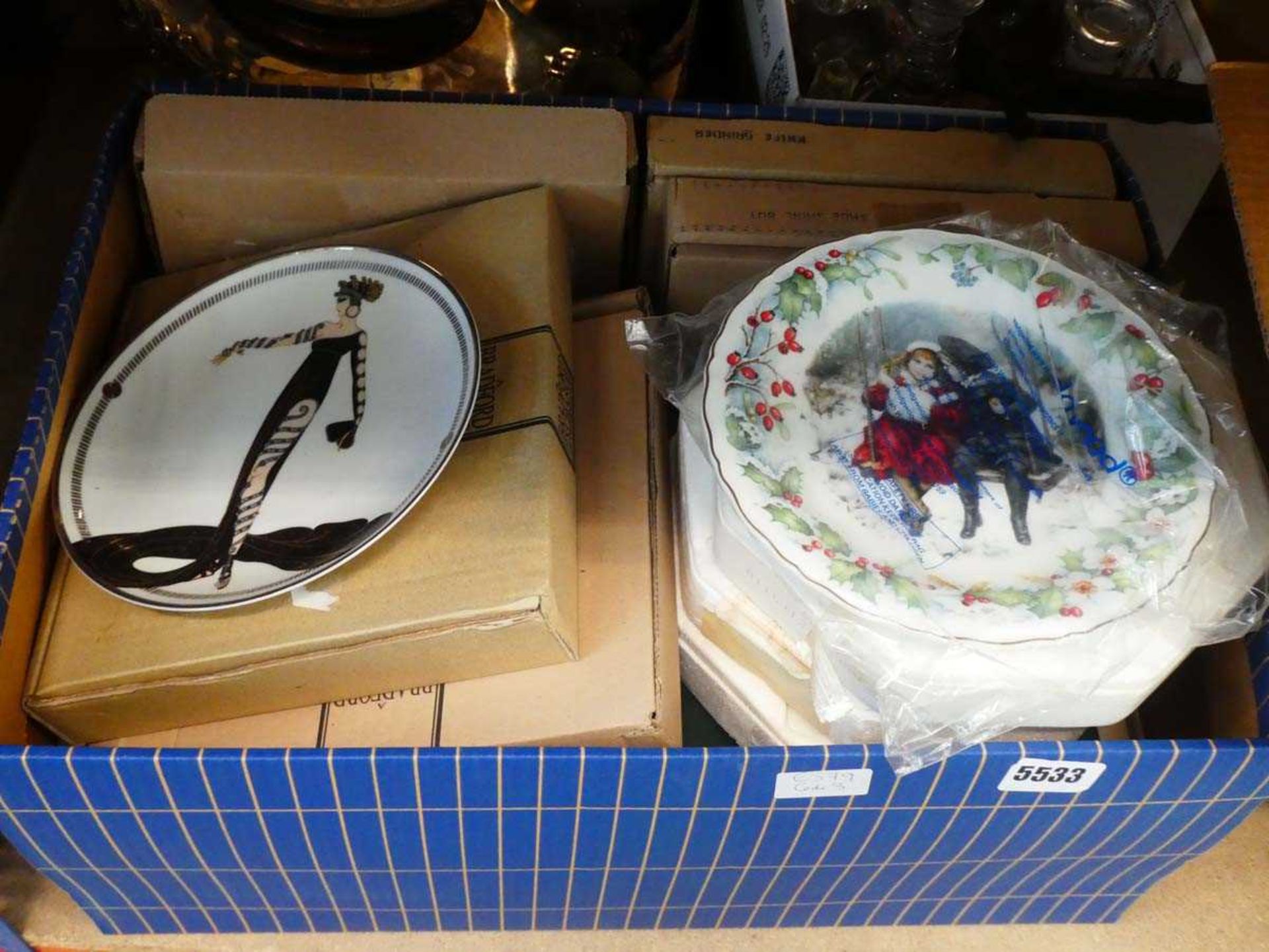 (3) Box containing a quantity of collectors plates