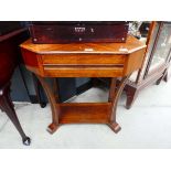 Walnut single drawer console table