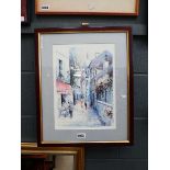 Print of a Parisian street scene