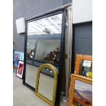 +VAT (8) Large rectangular bevelled mirror in silver painted frame