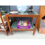 Teak 2 tier tea trolley