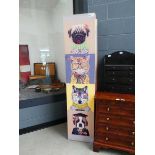 +VAT Cat and dog decorated two-fold room divider