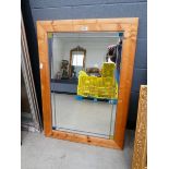 Rectangular mirror in pine frame