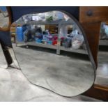 +VAT Large organically shaped wall mirror with metal rim