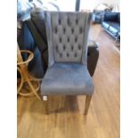 +VAT Modern grey suede button back upholstered chair