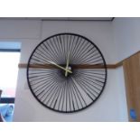 +VAT Large modern metal multi-spoke wall clock