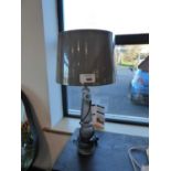 +VAT Modern grey glass table lamp with grey cylindrical shade