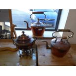 2 copper and brass kettles and copper and brass earn