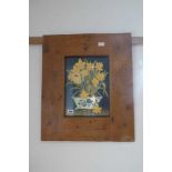 Daffodil print in oversized pine frame